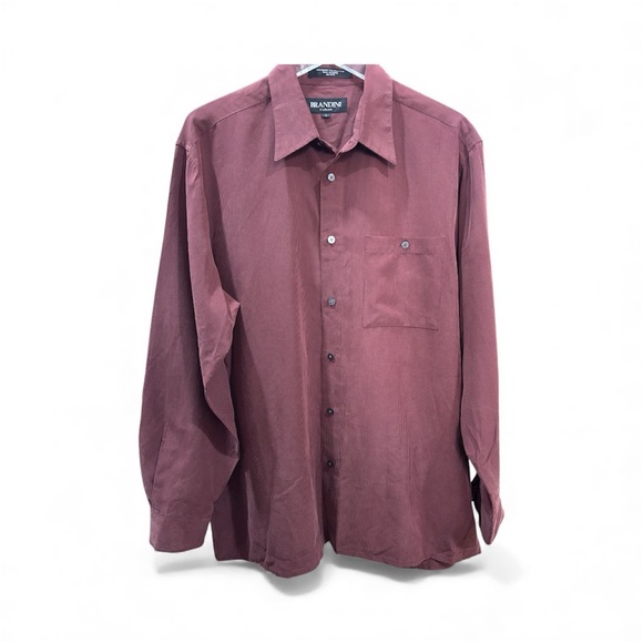Brandini Other - Blaken Men's Casual Maroon Button Down Shirt